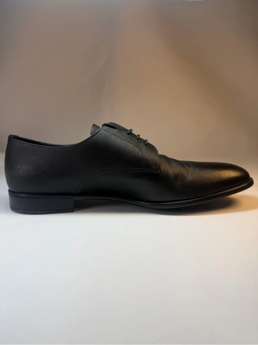PRADA SAFFIANO LEATHER DERBY 2EC030 Men’s lace up shoe 10.5
